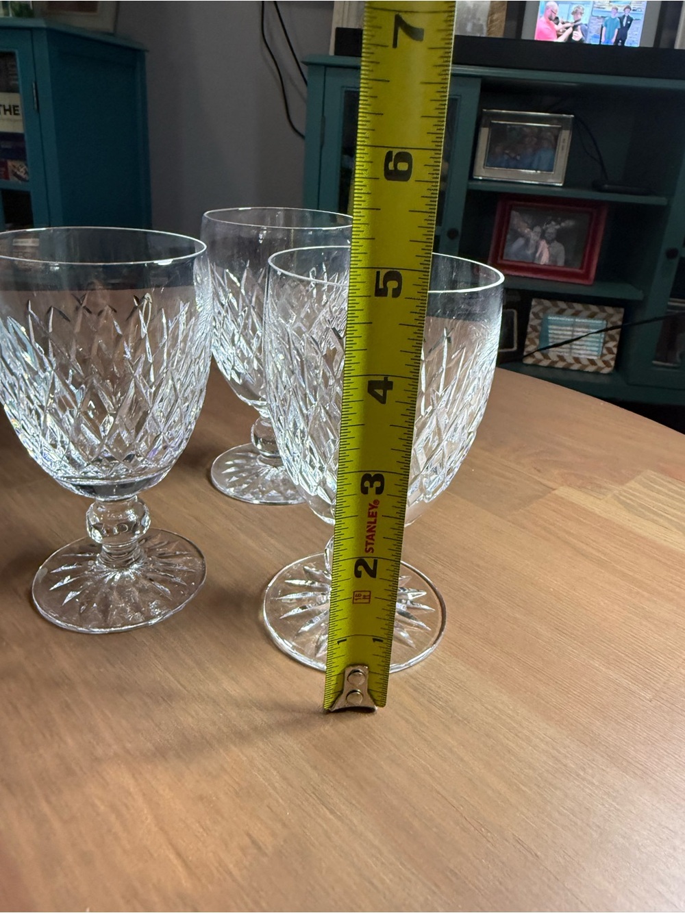 Crystal Cut Goblet Glasses - Clear Stemware (Set of 3) - Picture 2 of 5